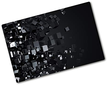 Tagliere in Vetro Temperato 80x52 cm Durevole e Igienico Antigraffio Facile da Pulire con Piedini Antiscivolo Rettangolare Resistente al Calore da Cucina con Stampe - 3D