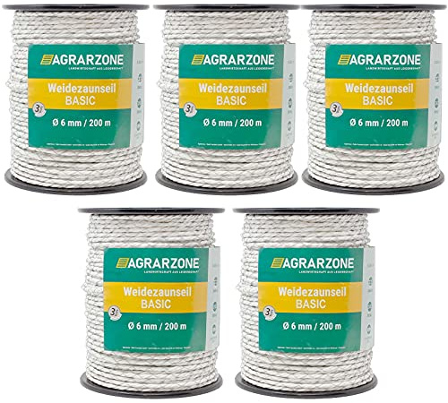 Agrarzone Weidezaunseil Basic 1000m 6mm weiß Elektrozaun Weidezaun Pferde | Niro-Leiter 2x0,50, Elektrozaun, Pferde, Ponys, Haustiere