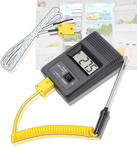 Thermometersensor, Digitales Thermometer LCD Hochpräziser industrieller Temperaturfühler Standard K Anschluss Tragbarer Temperatur Feuchte Monitor