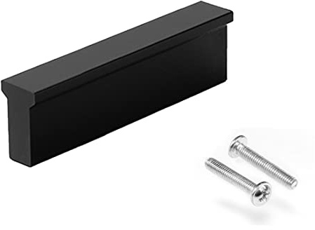 Drenky Möbelgriffe Schwarz,2 Stück Griffe für Küchenschränke Schrankgriffe Schwarz Griffe Möbel Aluminiumlegierung Küchengriffe 64mm Lochabstand mit Schraube für Küchenschränke, Schublade und Kommode