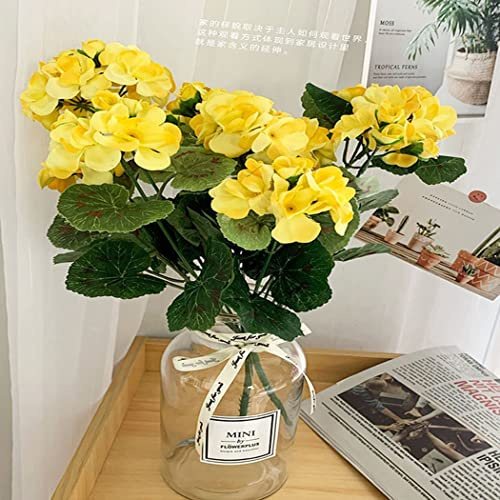 SPORTARC Geranium Red for PINK Flowers Artificial Plants Artificial Flower，Yellow