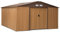 Outsunny Casetta da Giardino 12.4m² con Fondazione, 4 Prese d'Aria e 2 Porte Scorrevoli, Capanno Porta Attrezzi in Lamiera d'Acciaio, 340x386x200 cm, Giallo