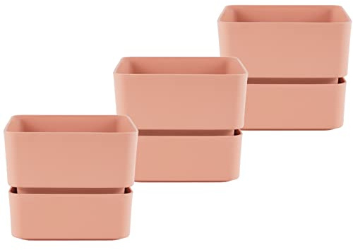 ECOMACETAS FLOWERPOT STORE Macetas Pequeñas para Cactus y Suculentas con Plato Incluido. Maceta Moderna Futurista (3, 12 cm)