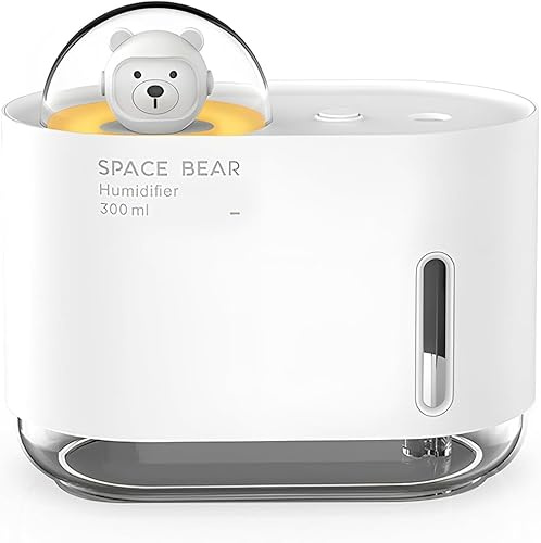 300ML Humidifier with Night Light, Portable Mini USB Mist Diffuser | Ultrasonic Cool Mist Essential Oil Diffuser Seven Colour Light Quiet Operation for Bedroom Office Plants and Home Use