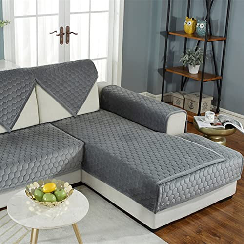 ELYSYSRL Samt Sofabezug Ecksofa 1 2 3 4 sitzer,L Form Sofaüberwurf,Sofa überzug Ecksofa Pets Dog Couch überzug Anti-rutsch Sofa Überwurf, Sofaschoner (Color : #2, Size : 70x180cm/1PC)