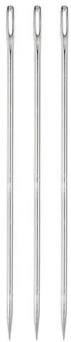 QUARKZMAN 3uds 6 Pulgada Tapicería Agujas Grandes Ojo Coser Agujas | Inoxidable Acero, Recto, Mano Coser Agujas, para Casa Mano Costura Cuero Tapiz Bordado Mechones Cincha Alfombra