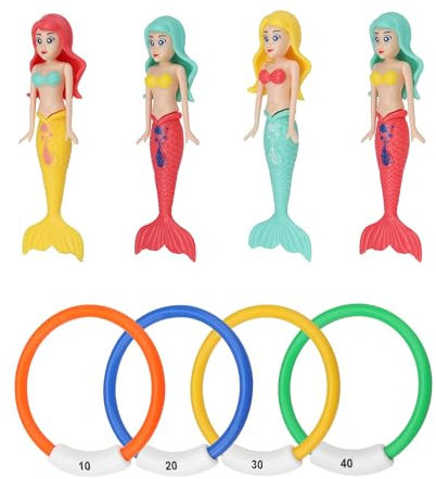 LWLWA 8 Stück Tauchringe, Kunststoff Tauchring, mit Nummernmarkierung Tauchspielzeug, Glatt und Gratfrei, Kann Schnell Sinken, für Wasserspiele und Tauchtraining