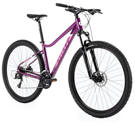 ATTABO Alpe 3.0 Damen Mountainbike 17″ Aluminium‑Rahmen – SR Suntour XCT30 Federgabel 100 mm, Shimano 24‑Gang, hydraulische Scheibenbremsen, ergonomischer Lenker, Lila, 29″