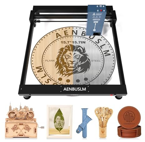 AENBUSLM T1-80W PRO incisore laser, 10W macchina taglio laser 400mm/s incisione laser alta precisione 0,01mm, laser engraver cutter con incisione rimovibile per legno/acrilico/metallo/carta/pell