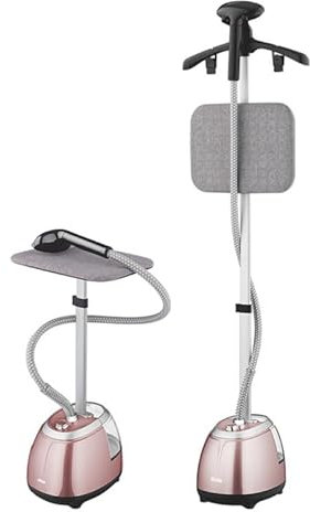 Vaporera Vertical para Ropa, 2000W, con Tabla de Planchar Ajustable, Calentamiento rápido en 30 Segundos, Tanque de Agua de 2.1L
