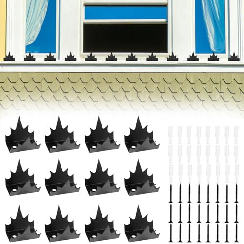 12 estacas de metal antirrobo para valla de seguridad con tornillo a prueba de óxido para evitar que pájaros o animales de gato se acerquen al jardín y patio