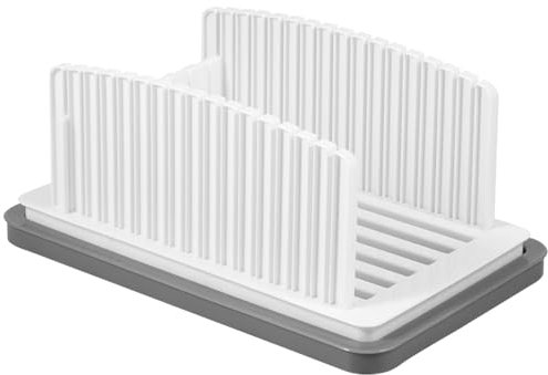 Trancheuses à pain pour pain fait maison - Largeur réglable - Plateau ramasse-miettes - Planche à découper pliable et compacte - Outil de tranchage de pain pour pain, sandwich au levain