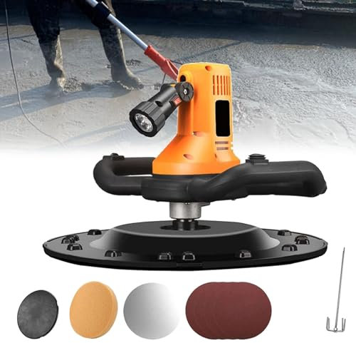 Truelle à béton électrique avec tige de mélange, malaxeur à béton portatif, truelle à mortier de plâtre sans fil 280-2800 tr/min, machine de polissage et de lissage des murs, contrôle de vitesse à 6