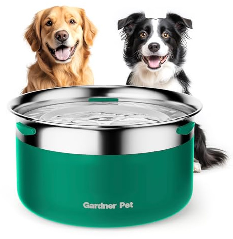 Gardner hundskålar för husdjur, rostfritt stål, 3,85 l, grön