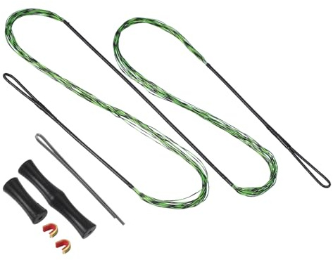 PATIKIL Bogensehne Saitenersatz mit Messingnocken Silikon Fingertab Ersatz Sehnenlänge für AMO, Stränge Traditioneller Langbogen Saiten