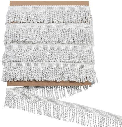 NBEADS 12 Yarda X 5.5cm de Borde de Flecos, Borla de Encaje con Flecos Y Ribete de Cadena para Costura Hecha de Poliéster para Cortinas, Cajas, Sofás, Manualidades, Decoración del Hogar, Gainsboro