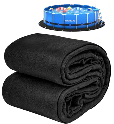 YVVZHOU PANN 300G/M² Thicker Round Pool Pads for Above Ground Pool, Under Pool Pad Round, Above Ground Pool Liners Round with Metal Grommets, Under Pool Mats to Prevent Punctures Pool Tarp