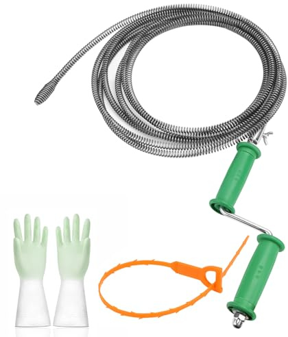 Abflussreiniger Spirale Rohrreinigungsspirale 10mm x 5m Abflussspirale Spülbecken Reinigungshaken Spirale Abfluss Rohrreinigung Rohrreiniger Verstopfung für Toiletten Kanal