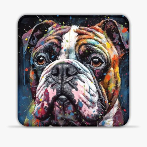 Tapis Souris Peinture Bouledogue (30X30) CM 11.81(in) Tapis Souris Tapis Souris en Caoutchouc antidérapant, Compatible avec Les Souris Laser et optiques