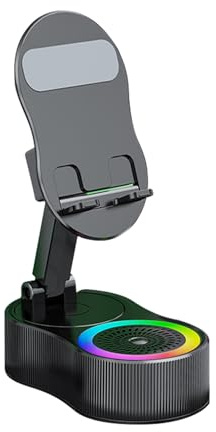 Support Téléphone avec Haut-Parleur,Station Audio Inductive avec Éclairage RGB | Support pour Tablette avec Son Idéal Vidéo Musique Vacances