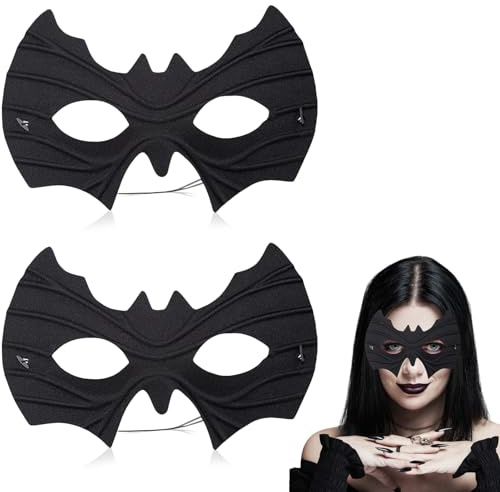 PPGGOPP Fledermaus Maske, Halloween Augenmaske, Fledermaus Maske Kinder, Fledermau Maskes Damen, Schwarze Augenmaske, Maskes Schwarz Fasching für Maskerade, Cosplay, Halloweenparty, Karneval