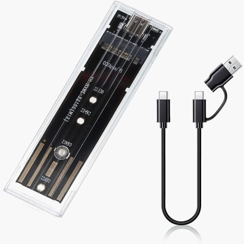 NVME Gehäuse, M.2 SSD Gehäuse, Nvme ssd Adapter, USB 3.2 Adapter Gen 2 (10Gbps) Externes SSD m2 Adapter Gehäuse für NVMe PCIe M-Key (2230/2242/2260/2280) Unterstützt UASP Trim , Plug & Play
