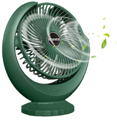Kasmole Handheld Fan | Outdoor Rechargeable Portable Desk Fan | Silent Quiet Cooling Device Ventilator with 3 Wind Speed for Table Home Camping Outdoor Sleeping Work Bedroom Offices