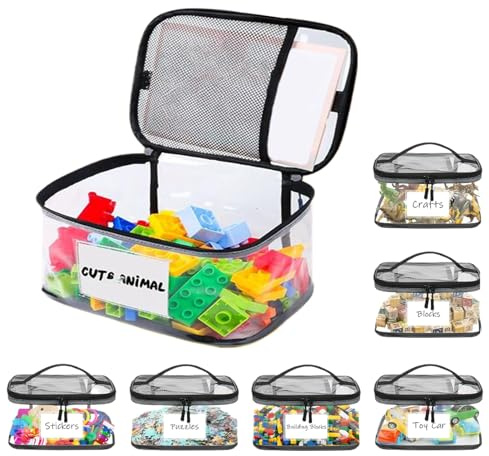 Bolsas Organizadoras de Juguetes | 6 Piezas Estuche Organizador Transparente - Bolsas Impermeables con Cremallera - Hogar Coche Y Viaje