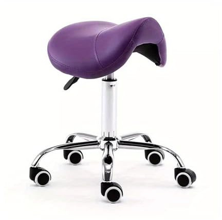 Rollhocker Höhenverstellbar, 360° Drehbar Bürohocker,hocker Mit Rollen,Friseurstuhl Höhenverstellbar Von 18,8 Bis 23,6 In,ergonomisch Für Salon, Spa(Purple)