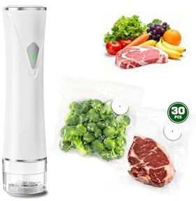 SIHUADON Vacuum Sealer for Food with Water Tank, 30 Reusable Bags | Portable Food Vacuum Sealer: Compact design with visible water tank and reusable bags helps keep food fresh for daily storage