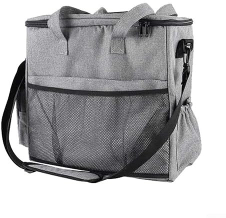 Bolsa de hombro de viaje para mascotas con 2 recipientes de comida y 2 cuencos, tela Oxford impermeable para viajes al aire libre y escapadas de fin de semana, cómodas correas acolchadas, amplio