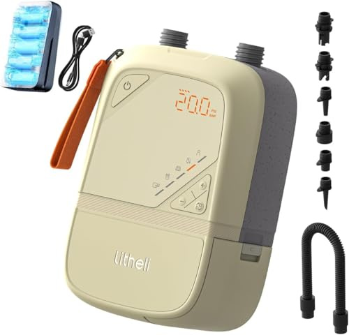 Litheli Elektrisch SUP Pumpe, 20PSI, mit 12500mAh Akku, Wiederaufladbar, Intelligente Inflation/Deflation, Automatische Abschaltung, Stand Up Paddle Pumpe Kompressor für SUP