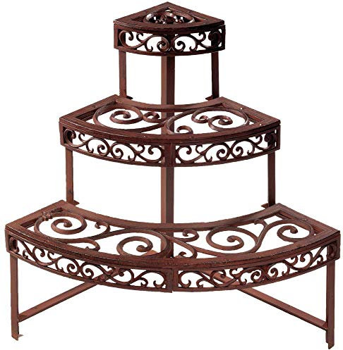 Esschert Bph32 66 x 49 x 49 Etagere Quarter Round Cast-Iron - Brown