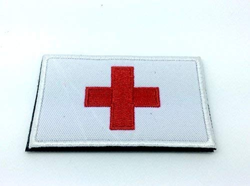 Medicinsk röd kors broderad airsoft paintball-lapp