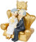 Mopec Figura Pastel Pop&Fun Bodas de Oro 16x16,5cm, acrílico, Dorado, Talla única