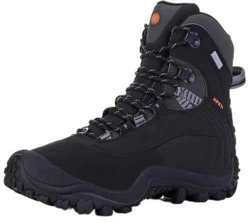 XPETI Women's Thermator Mid High-Top Hiking Boot waterproof lightweight Hiking Shoes Black 8