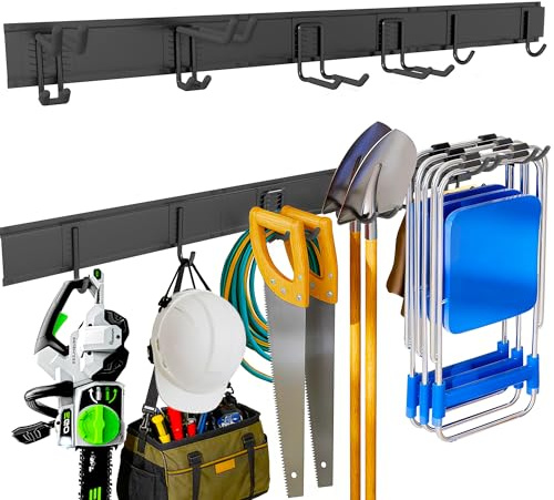 Ultrawall Garden Tool Organizer, 48 Inch Garage Tool Organizer Wall Mount, Heavy Duty Steel Wall Holders for Tools, 400lb Weight Capacity
