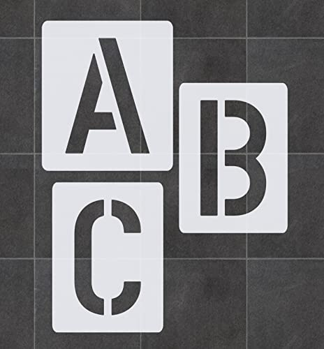 Plantilla de letras nº 35, 1 juego de letras de 15 cm de alto, A-Z + 4 caracteres especiales, 30 plantillas individuales, plantilla de pared