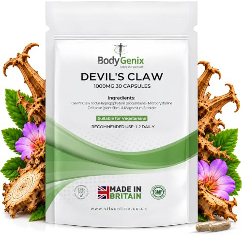 Devil's Claw 1000mg, Herbal Botanical Supplement, Daily Wellness 30 Tabs