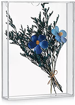 MarccTipton 5x7 Shadow Box Frame, Acrylic Photo Picture Frame, DIY Tabletop Display Case, All Clear Memory Box for Dried Flowers/Kids Room/Birthday/Wedding/Party/Shop Decor (1.1” Interior Depth)
