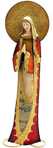 Gall&Zick Madonna Dekofigur Weihnachten Heiligen Statue Gold aus Blech