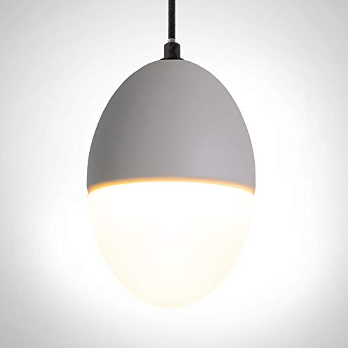 Paco Home Luminaria Suspendida, E27, Lámpara Para Salón, Comedor Y Cocina De Altura Ajustable, Color: Gris de hormigón, Bombilla: Sin bombillas