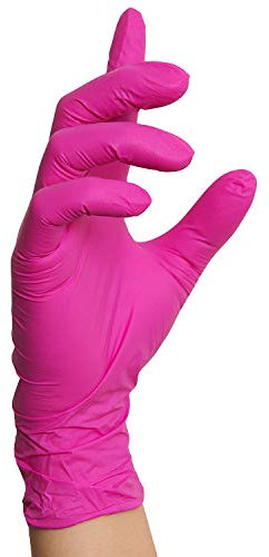 Nitrilhandschuhe Pink Magenta, Einmalhandschuhe, 100 Stück (S)