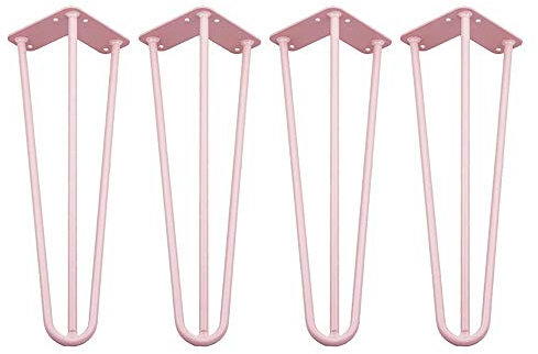 Sywlwxkq Table Legs Furniture Legs Hairpin Legs Iron Art Table Legs Metal Sofa Coffee Table Legs U-shaped Table Leg Furniture DIY Support Legs Green/Pink-Height 400mm (4 Pcs)