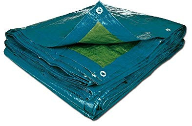 TERRE JARDIN - Bâche de Protection Extérieur, 10 x 15 m - Bâche Multi-Usage Résistante, Polyéthylène 70 g/m², Anti UV - Bâche pour Bois de Chauffage - Œillets en Aluminium - 10 x 15 - Bleu