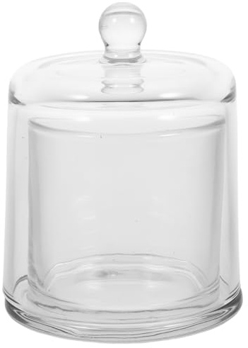 Amosfun Glass Candle Holder with Dome, Aromatherapy Candle Holder, Soy Wax Candle Display Jar with Dome, Clear Display Jar