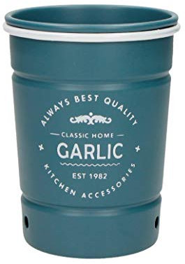 Brandani 53934 Barattolo Garlic Petrolio Metal Diametro 9x12h cm Colore Verde Petrolio