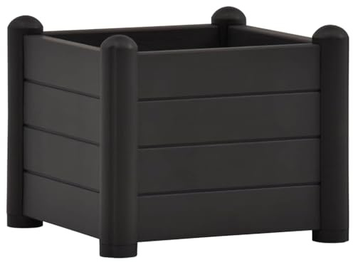 vidaXL Garten Hochbeet Blumenkasten Pflanzkasten Gemüsebeet Kräuterbeet Frühbeet Pflanzbeet Blumenkübel Pflanzkübel PP Anthrazit 43x43x35cm