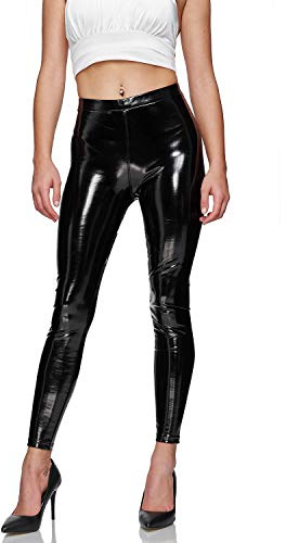 Gloop Damen High Waist Leggings Hose Strumpfhosen Treggins Leggings Leder Look hüfthoch