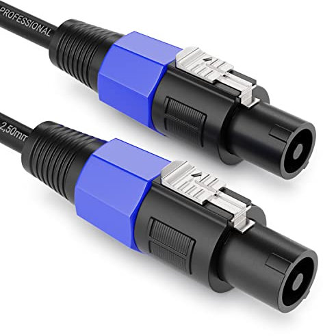 deleyCON 5m Cavo per Altoparlante PA - Qualità da Studio - in Puro Rame OFC - Cavo Bipolare per Altoparlante PA 2x 2,5mm² (AWG13) 8,3mm